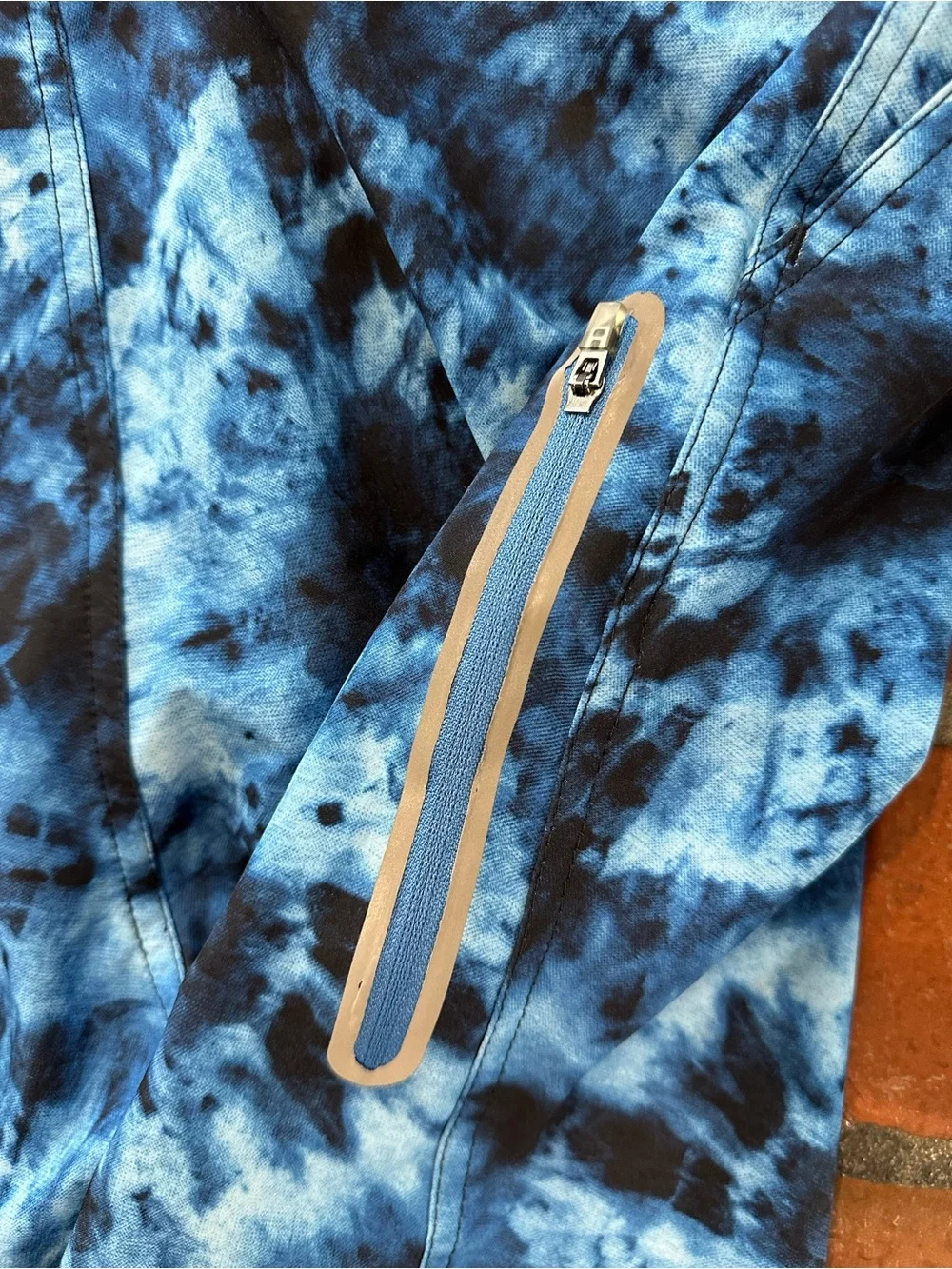 ZeroXposur Men’s Stretch Swim Trunks w   Zip Pocket Navy Dive Tie Dye Pool Beach
